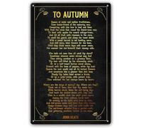 Decorazione murale con poesia autunnale, cartelli in alluminio, citazioni di John Keats, stampe artistiche, poster, decorazioni, quadri, quadri per camera da letto, opere d'arte stampate, targhe per u