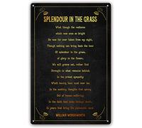 Decorazione murale con poesia "Splendore nell'erba", targhe in metallo, citazione di William Wordsworth, poster di poesie, stampe da cucina, quadri moderni per la camera da letto, opere d'arte, dipin