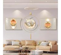 Decorazione Murale Con Scultura 3D, Orologio Da Parete Moderno, Nucleo Di Vernice Ad Alta Definizione Micro-spray, Murale Sospeso Con Piume Per Soggiorno, Ingresso(B,60cm)