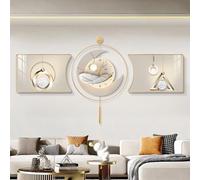 Decorazione Murale Con Scultura 3D, Orologio Da Parete Moderno, Nucleo Di Vernice Ad Alta Definizione Micro-spray, Murale Sospeso Con Piume Per Soggiorno, Ingresso(C,60cm)