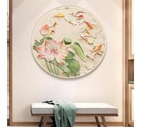 Decorazione Murale Con Scultura Da Parete, Sculture Da Parete Decorative 3D Con Gancio Antiscivolo, Telaio In Lega Di Alluminio, Murale Rotondo Da Appendere Alla Parete(B,70cm)