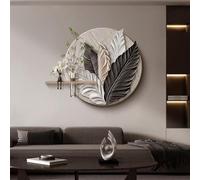 Decorazione Murale Feather Wall Art, Dipinto In Arenaria Senza Cornice A Doppio Strato, Texture Granulosa, Decorazione Murale 3D, Murale Creativo Da Appendere Con Visione 3D(Black,45cm)
