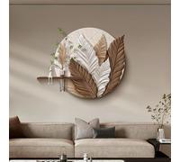 Decorazione Murale Feather Wall Art, Dipinto In Arenaria Senza Cornice A Doppio Strato, Texture Granulosa, Decorazione Murale 3D, Murale Creativo Da Appendere Con Visione 3D(Brown,45cm)