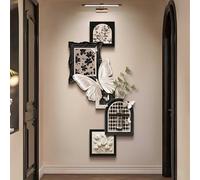 Decorazione murale in arenaria 3D, pittura decorativa con piante verdi in arenaria, scultura moderna da parete, finta vegetazione e vaso, adatta per soggiorno ingresso corridoio(D,80 * 160CM)