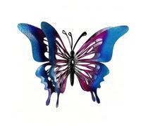 Decorazione Murale in Metallo A Forma di Farfalla 3D A Doppio Strato, Farfalla Cava in Ferro Nero Opaco, Scultura Murale Minimalista in Metallo con Silhouette Floreale per E 10CM