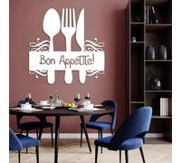 Decorazione murale in Metallo Bon Appetite, forchetta, Cucchiaio, Coltello, Bon Appetite, Decorazione murale per la Cucina, Decorazione da Tavolo, Lettere da Appendere al