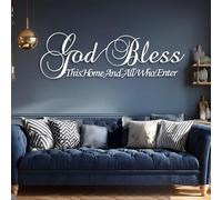 Decorazione murale in Metallo con Arte Minimalista Moderna Versetti della Bibbia Dio benedica Questa casa e Tutti Coloro Che VI entrano Segno di Scrittura Spirituale Soggiorno Came