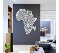 Decorazione murale in Metallo con Mappa dell'Africa, Impronta Digitale, continente Africano, Tradizionale Tribale, Boho, Soggiorno, Camera da Letto, Cucina