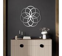 Decorazione murale in Metallo con Semi della Vita, Decorazione murale con Geometria Sacra, Arte Geometrica, Decorazione Artistica in Metallo, Scultura Moderna per la casa, Soggiorno, ca