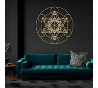 Decorazione murale in Metallo Metatron Cube, Decorazione murale in Metallo Geometria Sacra, Moderna Geometrica per Soggiorno, Camera da Letto, corridoio e Scale, Regalo per la casa Natu