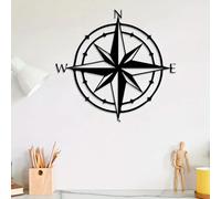 Decorazione murale in Metallo Minimalista Moderna con Rosa dei Venti, in Ferro Resistente alle intemperie con indicazioni Nord, EST, Sud, Ovest, per Bagno costiero o Stagione patri