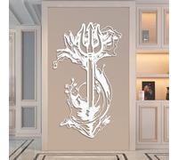 Decorazione murale in Metallo Minimalista Moderna con tridente di Poseidone, Decorazione murale in Metallo Ispirata alla Mitologia Greca, Decorazione murale a Onde per Soggiorno, Camera da Letto, uff