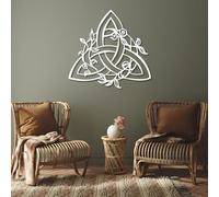 Decorazione murale in Metallo, Moderna e Minimalista, con Nodo Celtico della Trinità, Albero in Foglia, Decorazione Floreale, Regalo di inaugurazione della casa per Il Soggiorno (b