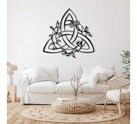 Decorazione murale in Metallo, Moderna e Minimalista, con Nodo Celtico della Trinità, Albero in Foglia, Decorazione Floreale, Regalo di inaugurazione della casa per Il Soggiorno (n