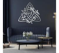Decorazione murale in Metallo, Moderna e Minimalista, con Nodo Celtico della Trinità, Albero in Foglia, Decorazione Floreale, Regalo di inaugurazione della casa per Il Soggiorno (a
