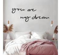 Decorazione murale in Metallo Moderna e Minimalista con Scritta You Are My Dream, Scritta con Lettere e Parole, per Soggiorno, sopra Il Letto, Regalo d'Amore (Nero 20x90 cm)