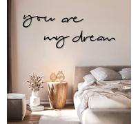 Decorazione murale in Metallo Moderna e Minimalista con Scritta You Are My Dream, Scritta con Lettere e Parole per Soggiorno, sopra Il Letto, Regalo d'Amore (Nero 34x150 cm)