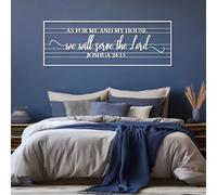 Decorazione murale in Metallo, Moderna e Minimalista, con versetti della Bibbia e Cartello Io e la mia casa con Dio, Tutte Le Cose Sono possibili, Soggiorno (Bianco 59"x 20"| 1