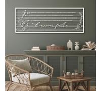 Decorazione murale in Metallo, Moderna e Minimalista, con Versetto della Bibbia, L'Amore Non Viene mai Meno, Le Parole Sono pazienti e gentili, per Soggiorno, Camera da Letto (bian