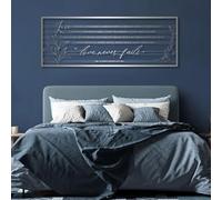 Decorazione murale in Metallo, Moderna e Minimalista, con Versetto della Bibbia, L'Amore Non Viene mai Meno, Le Parole Sono pazienti e gentili, per Soggiorno, Camera da Letto (arge
