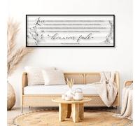 Decorazione murale in Metallo, Moderna e Minimalista, con Versetto della Bibbia, L'Amore Non Viene mai Meno, Le Parole Sono pazienti e gentili, per Soggiorno, Camera da Letto (Nero