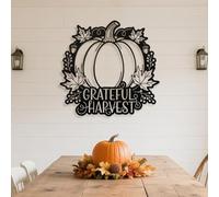 Decorazione murale in Metallo Moderna e Minimalista Raccolto riconoscente - Autunno con Foglie e ghiande ‥ Autunno in Stile Fattoria Appeso all'Ingresso della cucin