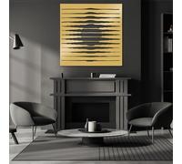 Decorazione murale in Metallo Moderna e Minimalista, Raffigurante Il Sole e l'alba Astratti per Il Soggiorno (Oro 24x24 cm)