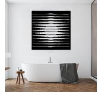 Decorazione murale in Metallo Moderna e Minimalista, Raffigurante Il Sole, l'alba e Il Tramonto, per Il Soggiorno (Nero 70x70 cm)