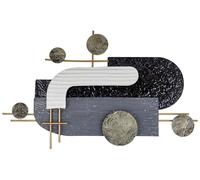 Decorazione murale in metallo nero e oro 86 x 55 cm geometrico Lutetium