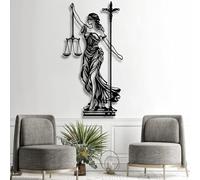 Decorazione murale in Metallo Raffigurante la Giustizia, Regalo Decorativo per avvocati, Scultura Moderna per la casa, Decorazione Artistica in Metallo, Decorazione murale per Soggiorno