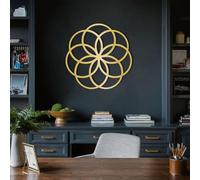 Decorazione murale in Metallo Seme della Vita, Decorazione murale con Geometria Sacra, Arte Geometrica, Decorazione Artistica in Metallo, Scultura Moderna per la casa, Soggiorno, Came