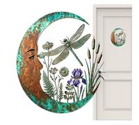 Decorazione murale Libellula e Luna Decorazioni per casa in metallo retrò