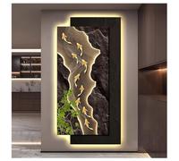 Decorazione murale luminosa, dipinto d'ingresso con nove pesci, grande dipinto da appendere alla parete con luce LED, alimentatore da parete, per soggiorno, ingresso, hall dell'hotel (C, 60x120 cm/23,
