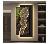 Decorazione murale luminosa, dipinto d'ingresso con nove pesci, grande dipinto da appendere alla parete con luce LED, alimentazione a parete, per soggiorno, ingresso, hall dell'hotel (A, 60x120 cm/23,