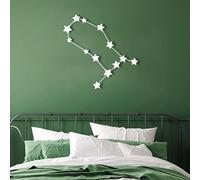 Decorazione murale Moderna e Minimalista in Metallo con Il Simbolo dei Gemelli, targhe Personalizzate con i Nomi e i segni zodiacali (Gemelli) (Bianco, 47 cm)