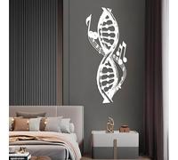 Decorazione murale Moderna e Minimalista in Metallo con Tema Dna e Musica, Note Musicali, Scienza e casa, Ideale per la Camera da Letto (Bianco, 150x64 cm)