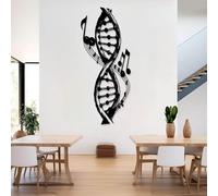 Decorazione murale Moderna e Minimalista in Metallo con Tema Dna e Musica, Note Musicali, Scienza e casa, Ideale per la Camera da Letto (Nero, 105x45 cm)