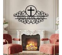 Decorazione murale Moderna e Minimalista in Metallo, Fede, Speranza e Amore, Croce in Metallo, Cristiana, Croce, Decorazione murale ispiratrice, Arredamento Spirituale per la casa, Arredamento per Il