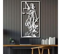 Decorazione murale Nera, Decorazione Lady Justice, Regalo Bilancia della Giustizia, Decorazione per Ufficio, Decorazione murale in Metallo, Decorazione Artistica, per Soggiorno, Camera
