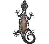 Decorazione murale solare a LED GECKO lucertola in metallo e vetro