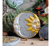 Decorazione murale vintage vecchia luna solare dio dio giardino ornamento cemento passi (dio luna)