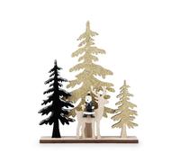Decorazione Natale Da Appoggio Oro Nero Alberi Babbo Addobbi