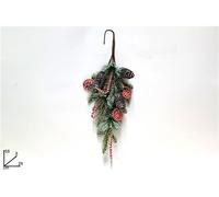 Decorazione Natale Fuoriporta Innevato con Canditi e Pigne 58 cm
