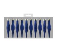 Decorazione Natalizia 10 Pezzi 90mm Glitter / Opaco Gocce - Blu Mezzanotte