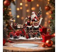 Decorazione natalizia 2D di Babbo Natale, regalo, opera d'arte 2D per