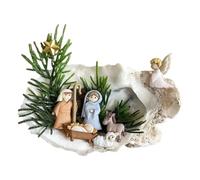 Decorazione natalizia a conchiglia di ostrica, statuette di presepe natalizio, statuetta religiosa da tavolo con presepe di Natale, presepe stabile, decorazione da collezione della Sacra Famiglia per