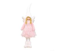 Decorazione natalizia a forma di angelo, con design alato e stile seduto, per feste o uso domestico, 1 pezzo (telescopico rosa)