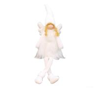 Decorazione natalizia a forma di angelo, con gambe regolabili e design seduto, per un'atmosfera festiva in casa e in ufficio (seduta bianca)