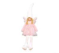 Decorazione natalizia a forma di angelo, con gambe regolabili e design seduto, per un'atmosfera festiva in casa e in ufficio (seduta rosa)