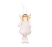 Decorazione natalizia a forma di angelo, con gambe retrattili e stile seduto, decorazione natalizia (telescopico bianco)